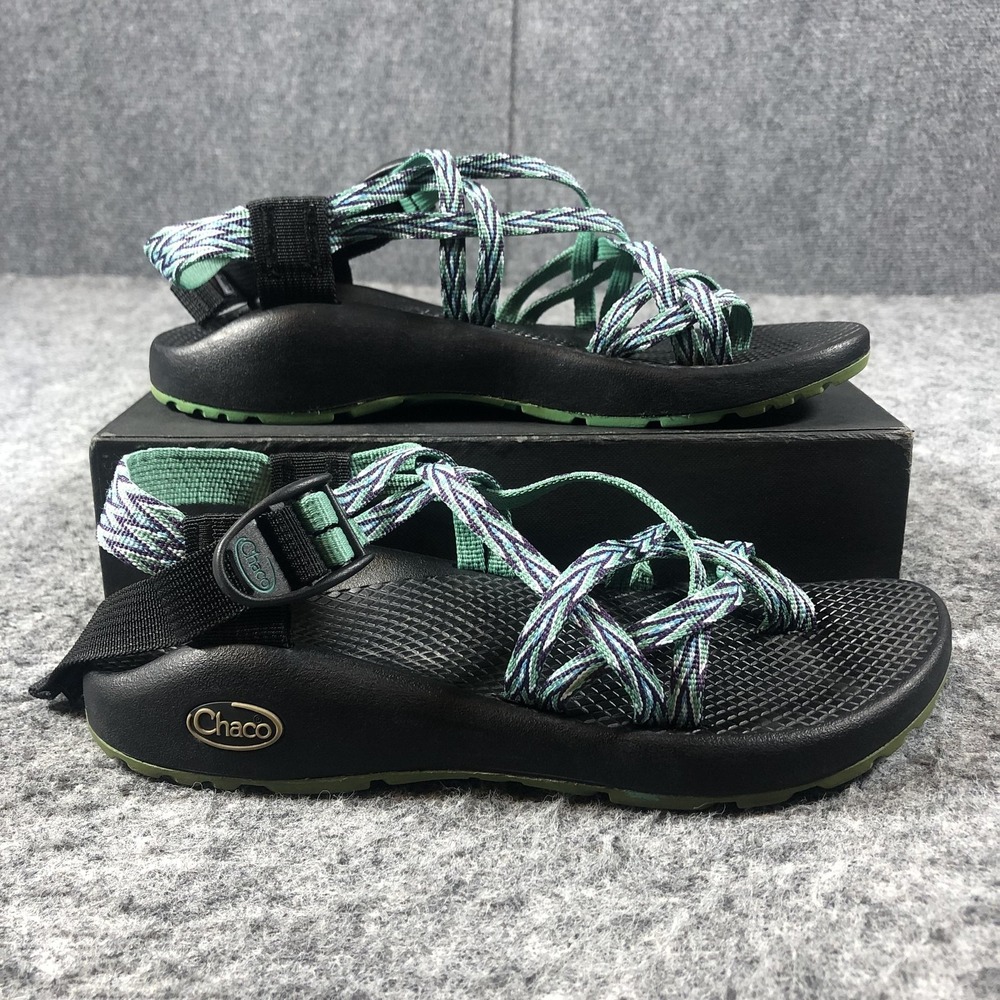 Chaco Z‎ Strap Sandals Womens 7 Black Green Adjustable Hiking Sport Comfort - Picture 2 of 16